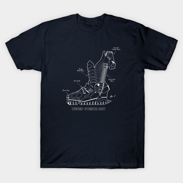 SMB Movie Stomper Boot Technical Illustration T-Shirt by Blake Dumesnil Designs
